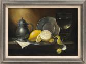 BRAGINTON SMITH HEATHER,Still life of lemons and pewter,1991,Eldred's US 2017-04-06