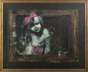 BRAINARD Barbara,Portrait of a Little Girl with
Pink Bow in Her Hai,New Orleans Auction 2009-10-10