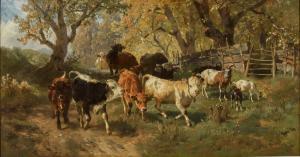 BRAITH Anton 1836-1905,Calves in a Wooded Glade,1875,Sotheby's GB 2023-12-07