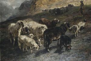 BRAITH Anton 1836-1905,Schäferjunge Herde im Hochgebirge,1901,Peter Karbstein DE 2024-03-16