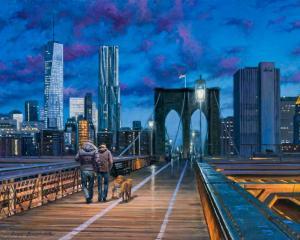BRAITHWAITE Bruce 1950,"Daybreak," Brooklyn Bridge, NY,Shannon's US 2021-01-28