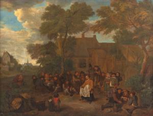 BRAKENBURGH Richard 1650-1702,Peasant feast with a young farmer's wife dancing,Nagel DE 2023-11-08