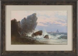 BRALEY Clarence E. 1854-1927,Sunrise over a rocky coast,Eldred's US 2022-10-06