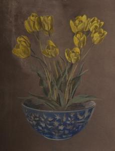 Bramble A.V 1900,Study of Tulips in a Blue and White Bowl,20th,John Nicholson GB 2018-09-05