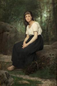 BRAMBOT Alfred Henri 1852-1894,Femme dans la forêt,Millon & Associés FR 2018-01-31