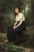 BRAMBOT Alfred Henri 1852-1894,Femme rêveuse à la lisière de la forêt,Millon & Associés 2018-06-20