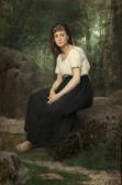 BRAMBOT Alfred Henri,Femme reveuse à la lisière de la forêt,1877,Millon & Associés 2018-03-21