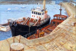 BRAMLEY VICTOR 1900-1900,Boats at Albert Pier,1990,Peter Wilson GB 2013-07-11