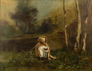 BRAMLEY William 1900-1932,The Young Angler,Mallams GB 2023-10-18