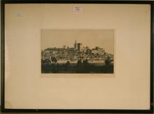 BRAMMER Leonard Griffith,View of a Continental Fortified Town,1931,Tooveys Auction 2009-09-08