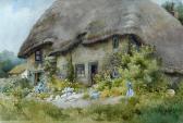 BRAMWELL SMITH B,Child in the garden of a thatched cottage,Bonhams GB 2004-11-16