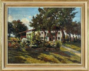 BRANCA Giulio 1850-1926,Blick in einen blühenden Garten,1902,Allgauer DE 2018-04-19