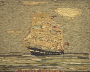 branch olive,A 19th century British woolwork ship's portrait of the,Christie's GB 2008-01-30