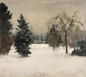 BRANDENBERG Wilhelm 1889-1975,Krefeld Snow-covered park,1941,Hargesheimer Kunstauktionen 2021-03-13