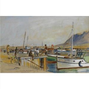 BRANDENBURG Machiel 1907,A VIEW OF THE KOLKBAAI, SOUTH AFRICA,1958,Sotheby's GB 2011-03-14