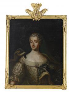 BRANDER Fredrik 1705-1779,Porträtt av drottning Lovisa Ulrika,Stockholms Auktionsverket 2010-12-08