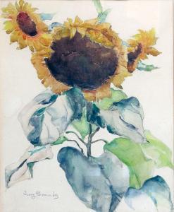 BRANDES Georg 1878-1952,Sonnenblume mit drei Blüten,Leo Spik DE 2015-12-10