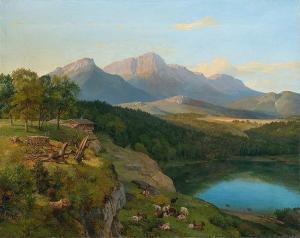 BRANDES Hans Heinrich Jurgen 1803-1868,View of the Untersberg in Berchtesgadener La,Villa Grisebach 2016-06-01