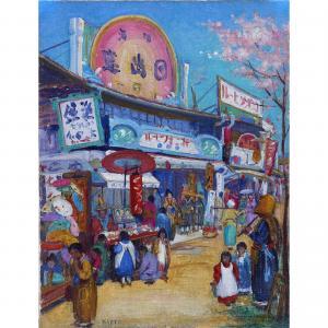 BRANDIEN Carl W 1886-1965,Kyoto Street Market,1930,Clars Auction Gallery US 2021-11-19