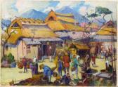 BRANDIEN Carl W 1886-1965,Market Scene in Mountain Village,1930,Clars Auction Gallery US 2021-10-17
