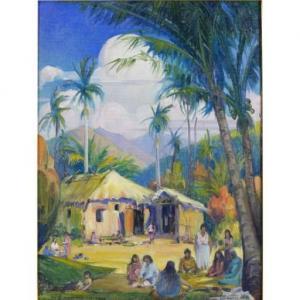 BRANDIEN Carl W 1886-1965,Mat Weavers, Hawaii,,1930,Clars Auction Gallery US 2022-01-16