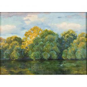 BRANDNER Karl C 1898-1961,Trees along a River's Edge,1921,Clars Auction Gallery US 2023-06-16