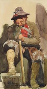 BRANDON Edouard J. Emile 1831-1897,The Roman Shepherd,1855,Dreweatts GB 2021-12-14