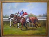Brandrett Max 1948,'A Short Head': Horseracing scene,Bellmans Fine Art Auctioneers GB 2018-06-19