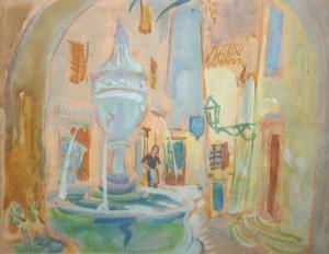 BRANDT Ruth 1936-1989,Village Square with Fountain,De Veres Art Auctions IE 2010-09-28