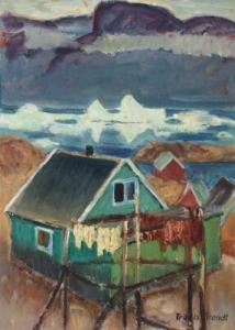 BRANDT Troels 1909-1992,Scenery from a Greenlandic village with houses,Bruun Rasmussen DK 2018-05-01