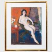 BRANDT Warren 1918-2002,Seated Nude, Red Table,1986,Stair Galleries US 2021-05-13