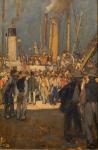 BRANGWYN Frank 1867-1956,Crowds by a Mississippi Steamboat,5th Avenue Auctioneers ZA 2022-12-04