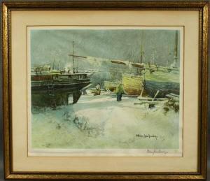 BRANLEY William Jose,Boat Yard in Snow,Kaminski & Co. US 2007-04-22