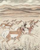 BRANSOM John Paul 1885-1979,Running Antelope,Christie's GB 2012-02-28