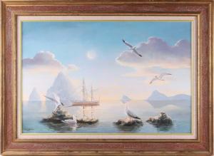 BRANSON Rosa 1933,a galleon amongst icebergs,1994,Dawson's Auctioneers GB 2022-08-25