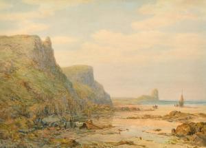 BRANWHITE Charles Brooke 1851-1929,A rocky coastal inlet,John Nicholson GB 2022-08-03