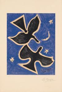 BRAQUE Georges 1882-1963,Deux Oiseau au Ciel Nocturne,1962,Palais Dorotheum AT 2013-11-06