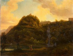 BRASCASSAT Jacques Raymond 1804-1867,Vue des cascatelles de Tivoli,Aguttes FR 2023-11-29