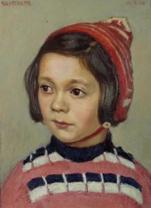 BRASCHLER Otto 1909-1985,Bildnis eines Mädchens mit Mütze.,Galerie Koller CH 2007-12-05