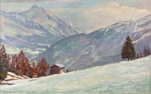 BRASCHLER Otto 1909-1985,Blick ins Churwaldnertal mit Lenzerhorn.,1942,Dobiaschofsky CH 2005-05-01