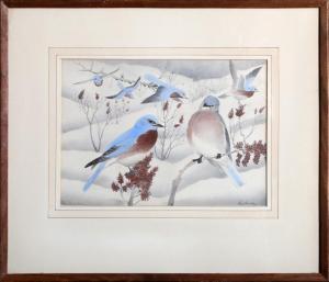BRASHER Rex 1869-1960,Blue Birds,1920,Ro Gallery US 2024-02-07