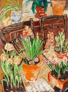 BRATBY John Randall 1928-1992,Hyacinths in Pots in Hove,Bonhams GB 2024-03-27