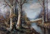 BRAUER Wilhelm 1924,Autumnal river landscape,Canterbury Auction GB 2011-05-24