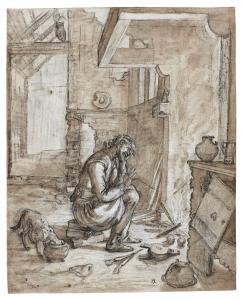 BRAUN Augustin 1570-1641,SORGHELOOS('MR CARELESS')SEATED BEFORE A FIRE,1612,Sotheby's GB 2016-07-05