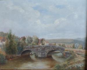 BRAUN Josef 1903-1965,Paysage avec village et pont à deux arches,Millon & Associés FR 2014-09-18