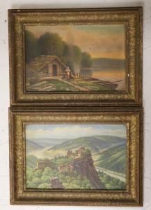 BRAUN M 1800-1800,Lodge beside a lake and Hilltop Castle,Gorringes GB 2021-07-26
