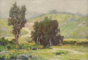BRAUN Maurice 1877-1941,Yellow flowers in a California landscape,John Moran Auctioneers 2013-04-23