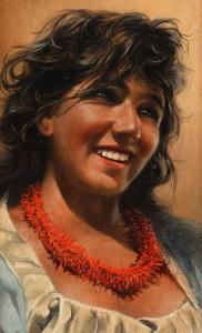 BRAUN Oscar 1800-1900,'Amalfianerin' - Portrait einer schönen Italiener,Hargesheimer Kunstauktionen 2014-03-14