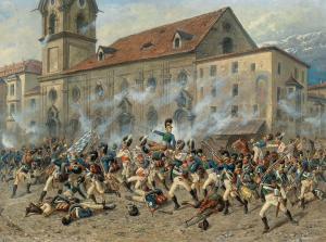 BRAUN Prof.Louis,Karl Freiherr von Ditfurth fighting the Tyroleans ,Palais Dorotheum 2021-11-09