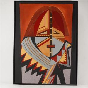 BRAUN Stanley,Southwestern abstract Native American Portrait,Ripley Auctions US 2017-05-06